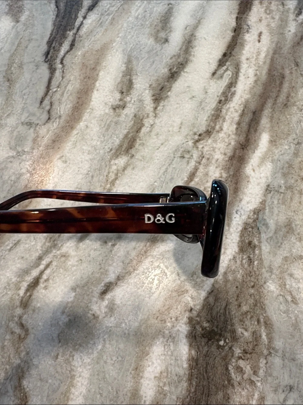 Vintage Designer Tortoiseshell Rectangular Women's Sunglasses - Dark Lenses